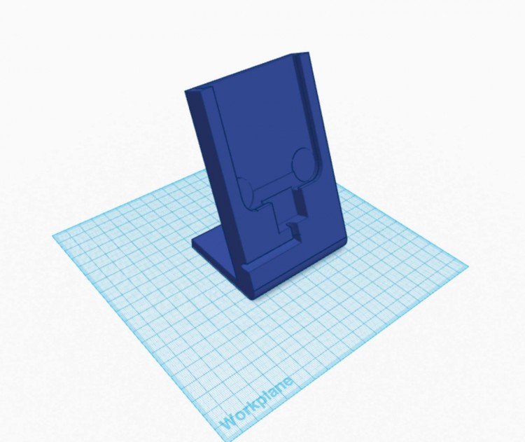 TinkerCAD model of phone charger stand
